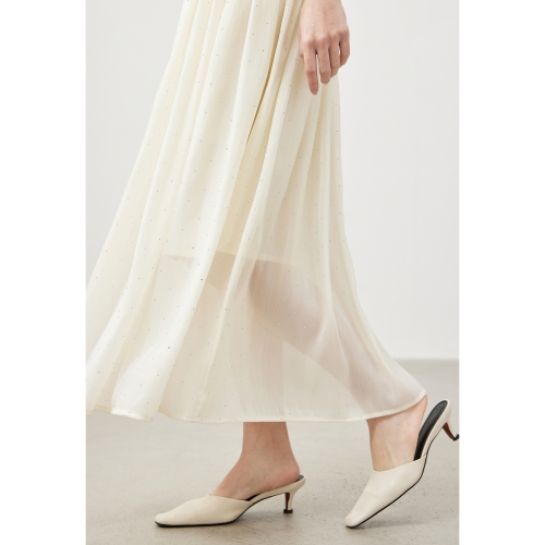 Ivory Veil Shimmer Skirt